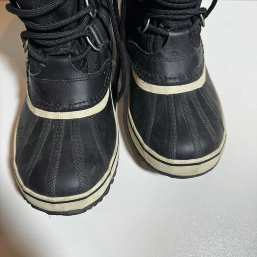 Sorel Winter Carnival Snow Boots Waterproof Black 8.5 39.5 Winter Faux Fur Comfy - Picture 2 of 9